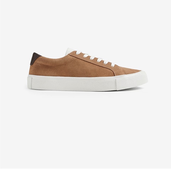 Express Genuine Suede Sneakers light brown men’s NEW size 8 - Picture 1 of 4